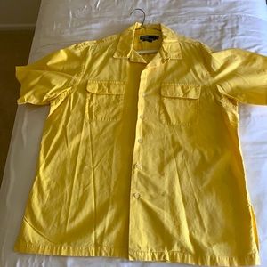 Men’s SS Sleeve 100% Cotton Yellow Camp Collar Shirt, Size XL, Polo Ralph Lauren